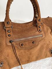 Colestore Balenciaga Women's Le City Bag Medium in Camel Suede Calfskin, Brass Hardware 38.5×24×13.5cm - 2