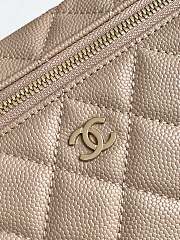 Colestore Chanel Top Handle Vanity With Chain Beige Caviar 19x14x5cm - 5