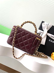 Colestore Chanel Long vanity bag with shoulder strap Lambskin  & gold-plated metal  9.5x17x8cm - 2