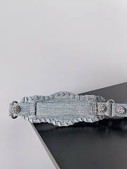 Colestore Balenciaga Women's Le Cagole Shoulder Bag Small With Rhinestones in Blue Washed and Frayed Denim 33x16x8.4cm - 5