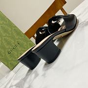 Colestore Gucci Women's Slide Sandal with Interlocking G Black Leather - 5