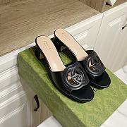 Colestore Gucci Women's Slide Sandal with Interlocking G Black Leather - 4