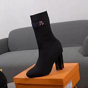 Colestore Louis Vuitton Silhouette Line Knit Ankle Boots 10cm - 6