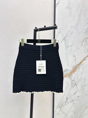 Colestore Chanel Skirt   Silk & Cotton Black & Cream White
