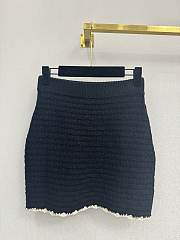 Colestore Chanel Skirt   Silk & Cotton Black & Cream White - 3