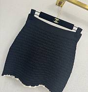 Colestore Chanel Skirt   Silk & Cotton Black & Cream White - 4