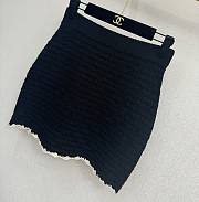Colestore Chanel Skirt   Silk & Cotton Black & Cream White - 5