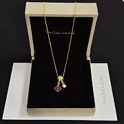 Colestore Van Cleef & Arpels Lucky Alhambra Double Motif Pendant In Yellow Gold With Ruby And Diamond - 1