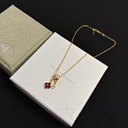 Colestore Van Cleef & Arpels Lucky Alhambra Double Motif Pendant In Yellow Gold With Ruby And Diamond - 6