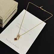 Colestore Van Cleef & Arpels Lucky Alhambra Double Motif Pendant In Yellow Gold With Ruby And Diamond - 2