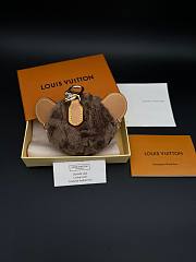 Colestore Louis Vuitton Monogram World Tour Fur Mouse Bag Charm & Key Holder Brown - 4
