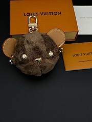 Colestore Louis Vuitton Monogram World Tour Fur Mouse Bag Charm & Key Holder Brown - 6