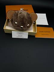 Colestore Louis Vuitton Monogram World Tour Fur Mouse Bag Charm & Key Holder Brown - 2