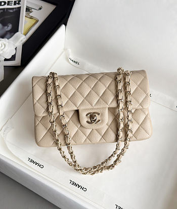 Colestore Chanel Classic Mini Flap Bag In Beige Caviar With Light Gold-Tone Hardware 20cm
