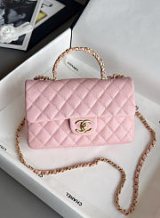 Colestore Chanel Small Coco Handle Flap Bag In Pink Caviar With Gold-Tone Hardware 13.5x22.5x6cm - 1