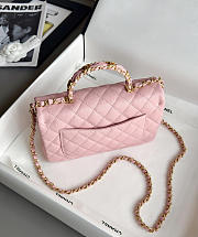 Colestore Chanel Small Coco Handle Flap Bag In Pink Caviar With Gold-Tone Hardware 13.5x22.5x6cm - 3