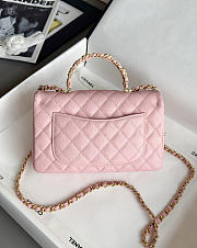 Colestore Chanel Small Coco Handle Flap Bag In Pink Caviar With Gold-Tone Hardware 13.5x22.5x6cm - 6