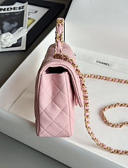 Colestore Chanel Small Coco Handle Flap Bag In Pink Caviar With Gold-Tone Hardware 13.5x22.5x6cm - 4