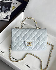 Colestore Chanel Small Coco Handle Flap Bag In Light Blue Caviar With Gold-Tone Hardware 13.5x22.5x6cm - 1