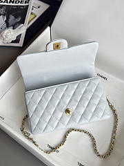 Colestore Chanel Small Coco Handle Flap Bag In Light Blue Caviar With Gold-Tone Hardware 13.5x22.5x6cm - 4