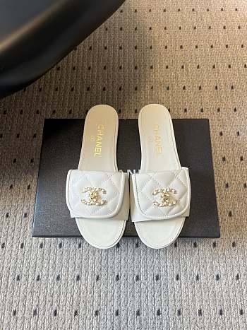 Colestore Chanel Mules Shiny Calfskin  White