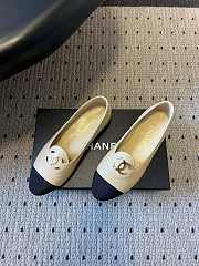 Colestore Chanel Moccasins Calfskin & Grosgrain Beige & Black  - 5