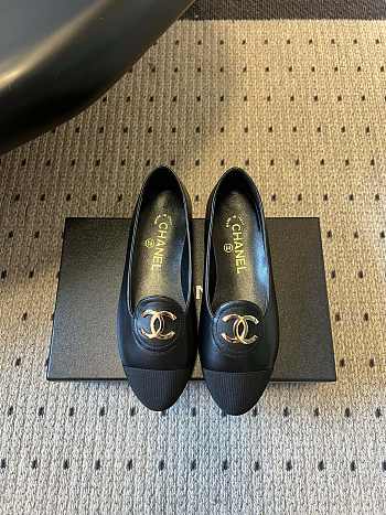 Colestore Chanel Moccasins Calfskin & Grosgrain Black 