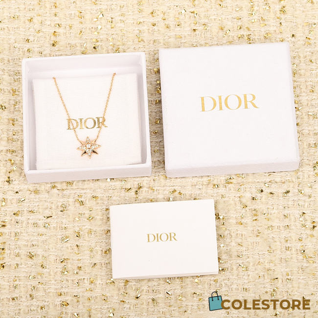 Colestore Dior Star Charm Necklace In Rose Gold With Pavé Crystal Details - 1