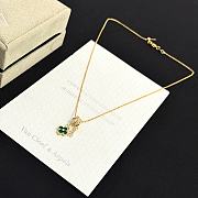 Colestore Van Cleef & Arpels Alhambra Pendant Necklace With Double Clover Charms Green Malachite - 4