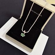 Colestore Van Cleef & Arpels Diamond Tennis Necklace With Alhambra Clover Pendant – Green Malachite - 5