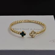 Colestore Van Cleef & Arpels Alhambra Open Cuff Bracelet Yellow Gold & Green Clover Motif - 1