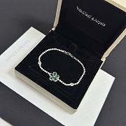 Colestore Van Cleef & Arpels Inspired Emerald Flower Diamond Tennis Bracelet - 6