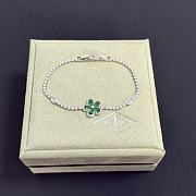Colestore Van Cleef & Arpels Inspired Emerald Flower Diamond Tennis Bracelet - 5