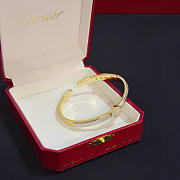 Colestore Cartier Inspired Yellow Gold Diamond Bangle with Pavé Center Motif - 6