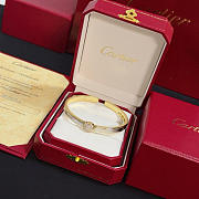 Colestore Cartier Inspired Yellow Gold Diamond Bangle with Pavé Center Motif - 2