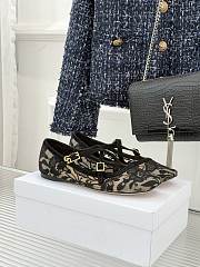 Colestore Dior Very Dior Ballet Flat Transparent Mesh Embroidered with Black Millefiori Motif - 1