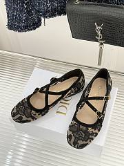 Colestore Dior Very Dior Ballet Flat Transparent Mesh Embroidered with Black Millefiori Motif - 6