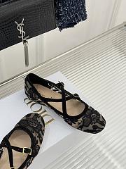 Colestore Dior Very Dior Ballet Flat Transparent Mesh Embroidered with Black Millefiori Motif - 5