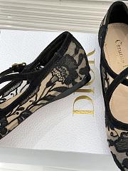 Colestore Dior Very Dior Ballet Flat Transparent Mesh Embroidered with Black Millefiori Motif - 3