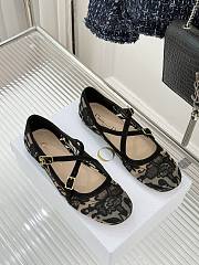 Colestore Dior Very Dior Ballet Flat Transparent Mesh Embroidered with Black Millefiori Motif - 2