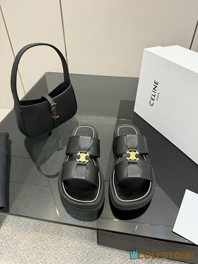 Colestore Celine Clea Mule In Calfskin Black - 1