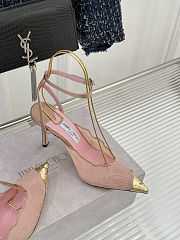 Colestore Jimmy Choo Rose Jimmy Choo Lace Pumps with Metal Lace Detail rose / light gold - 5