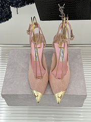 Colestore Jimmy Choo Rose Jimmy Choo Lace Pumps with Metal Lace Detail rose / light gold - 4