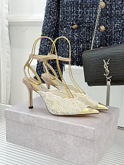 Colestore Jimmy Choo White Jimmy Choo Lace Pumps with Metal Lace Detail White / light gold - 1