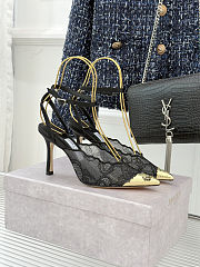 Colestore Jimmy Choo Black Jimmy Choo Lace Pumps with Metal Lace Detail black / light gold - 1