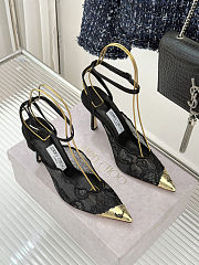 Colestore Jimmy Choo Black Jimmy Choo Lace Pumps with Metal Lace Detail black / light gold - 6
