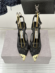Colestore Jimmy Choo Black Jimmy Choo Lace Pumps with Metal Lace Detail black / light gold - 3