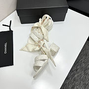 Colestore Chanel Quilted Lambskin Sandals With Scarf Detail  White - 5