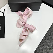 Colestore Chanel Quilted Lambskin Sandals With Scarf Detail  Pink - 6