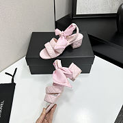 Colestore Chanel Quilted Lambskin Sandals With Scarf Detail  Pink - 3